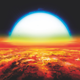 Artist impression of the star KELT-9 as viewed from the exoplanet KELT-9b